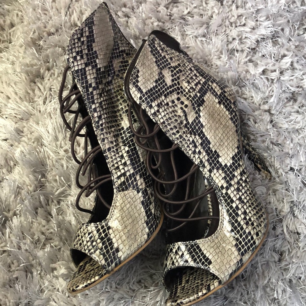 Snake print heels